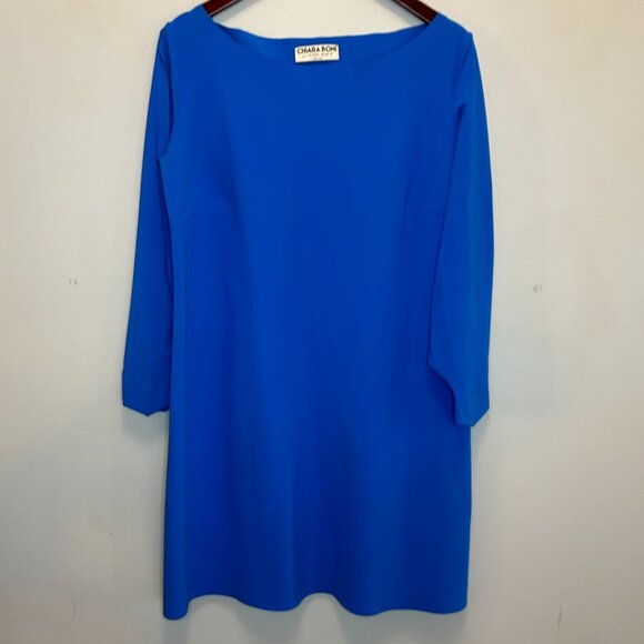Chiara Boni La Petite Robe Short Blue Dress with Sleeves - Picture 1 of 6